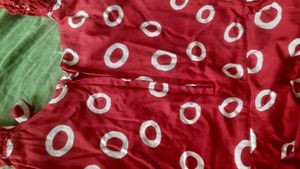 Red cotton summer dress/ frock for girls