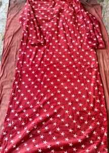 Cozy Red Star Print Nightgown