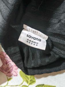 savana newme black academia collar shirt top