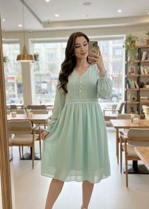 Mint Green Lace Detail Dress