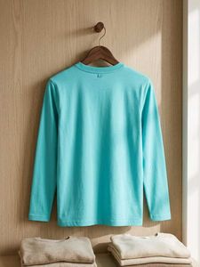 Boys Turquoise "Strong" Graphic Full Sleeve T-Shir