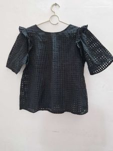 Chic Black Sheer Top