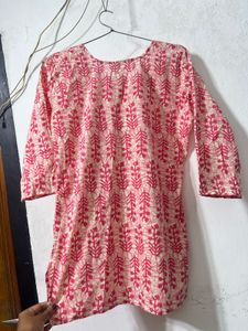 Pink Floral Print Kurta