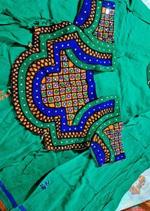 Green Embroidered Kurta Set