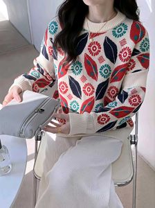 New with tag Korean Cozy Floral Print Knit Sweater