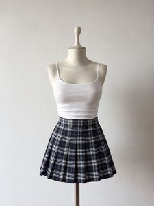 Pleated Plaid Mini Skirt