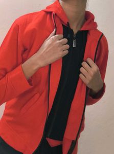 Women Red Jacket With Hood