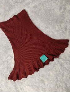 💗Burgundy Ruffle Hem Skirt💗