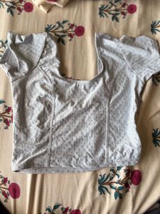 Elegant Silver Blouse Top in 99 rs