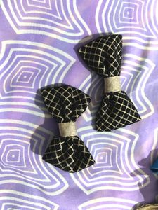 Black &amp; Gold Hair Bows (Set of 2)