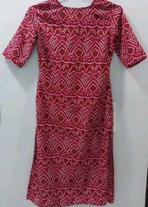 Red Bandhani Print Kurta And Pajama Set