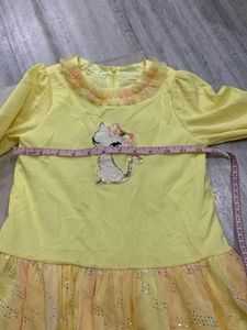 Cute Yellow Cat Dress for Girls
