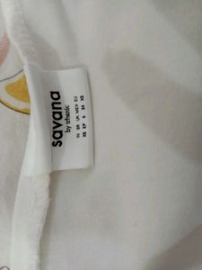 Cute White "Smarttooth" Lace Trim T-Shirt
