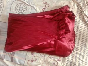 Marron satin Dandiya skirt with blouse