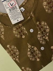 Olive Green Printed Kurta