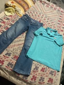 Women's Jeans and Polo t Shirt Set