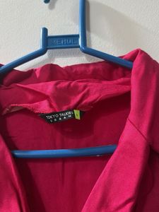 Chic Pink Cropped Blazer Top