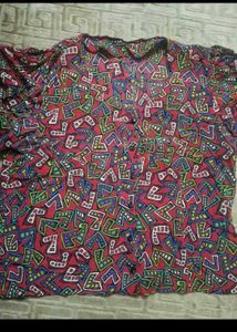 Unique Geometric Print Button-Up Shirt