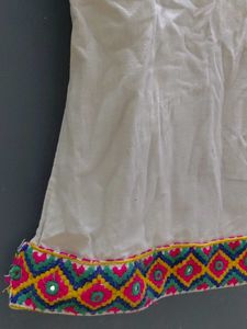 Embroidered Cream Kurta