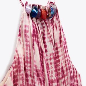 Zara Limited Edition Beaded Tie&amp;dye Mini Dress