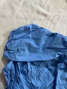 Blue Tie-Up Crop Top
