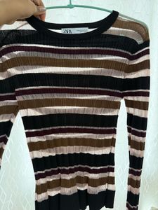 Striped Ribbed Knit Top