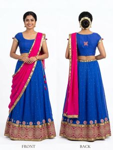 Vibrant Blue & Pink Lehenga Choli Set