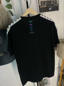 Kappa Black T-Shirt with Tape Detail