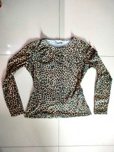 Leopard Print Long Sleeve Top
