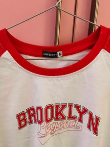 Red &amp; White 'Brooklyn' T-Shirt