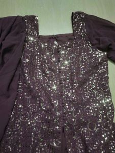 Sparkling Purple Ethnic Kurta Set