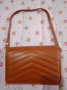 Stylish Brown Quilted Crossbody Bag