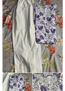 Floral Print Kurta with White Pants