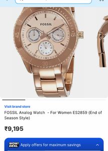 Fossil Rose Gold Watch with Original Tin