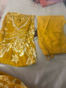 Yellow Floral Kurta Set