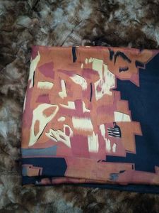 Elegant Blue &amp; Brown Printed Saree