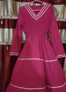 Elegant Fushia Tiered Gown