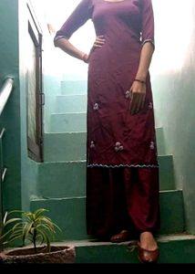 Purple Kurta Set with Palazzo