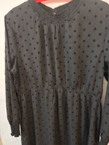 MAX Black Polka Dot Long Sleeve Dress