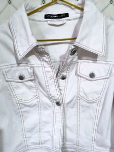 White Denim Jacket Oversized - Stylish &amp; Casual
