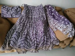 Elegant Purple Embroidered Lehenga Set