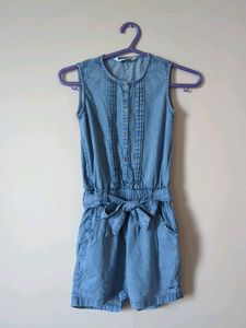 Girls Denim Jumpsuit