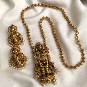 Traditional Temple Design Long Haram Necklace for