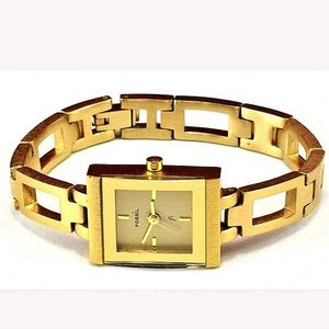 Elegant Gold Tone Square Watch
