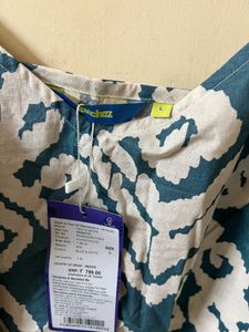 Blue &amp; White Patterned Spaghetti Strap Top