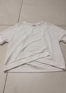 Chic Textured whitish non transy Top