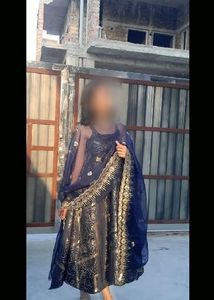 Stunning Blue & Gold Lehenga Choli
