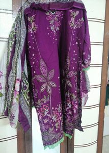 Vibrant Purple Embroidered Kurta Set