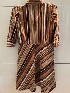 Striped brown collared Dress