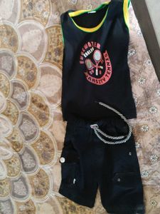 Boys Black Tennis Outfit